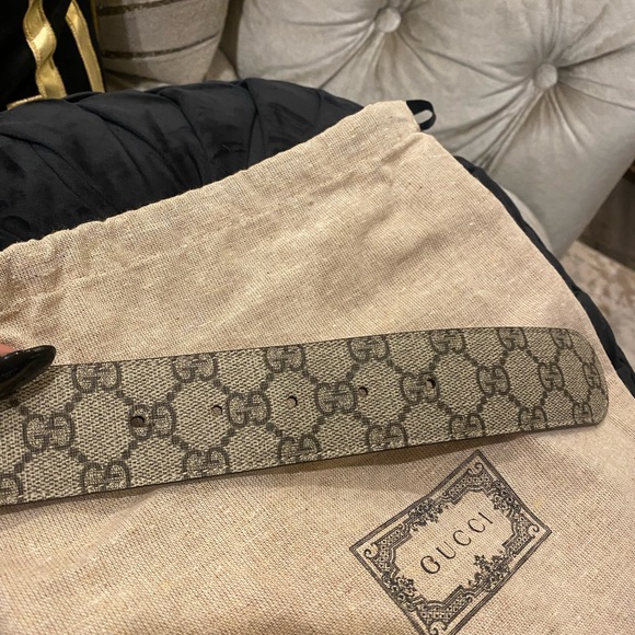 Gucci brand new GG SUPREME BELT WITH SHINING SIVER BUCKLE - Picture 7 of 7